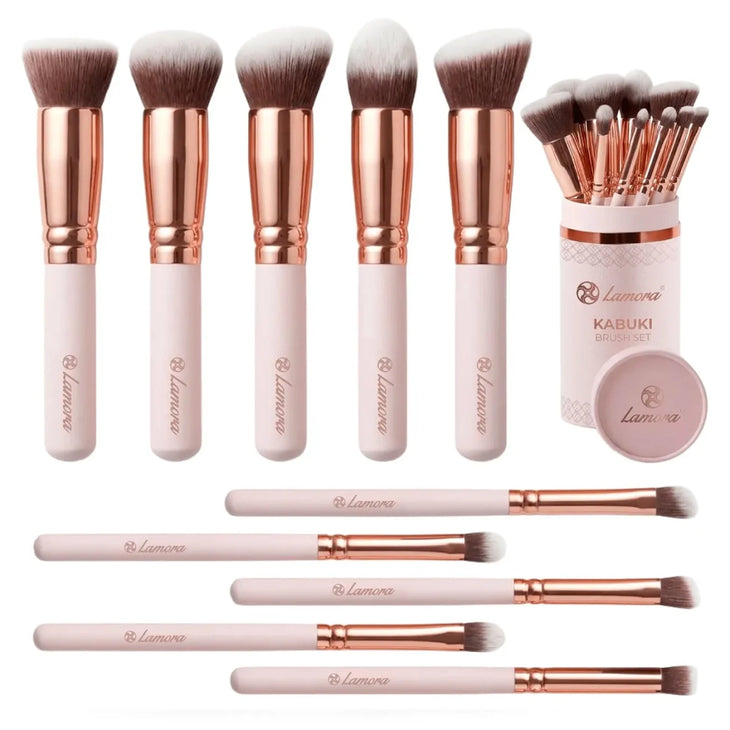 Foundation Brush Set Rose - Lamora Beauty