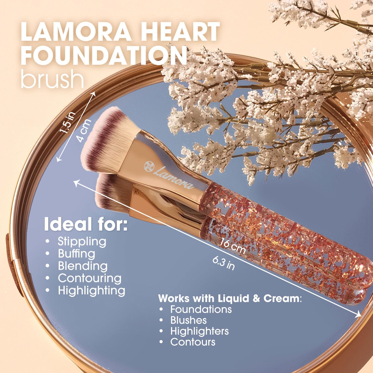 Foundation Brush Heart Gold