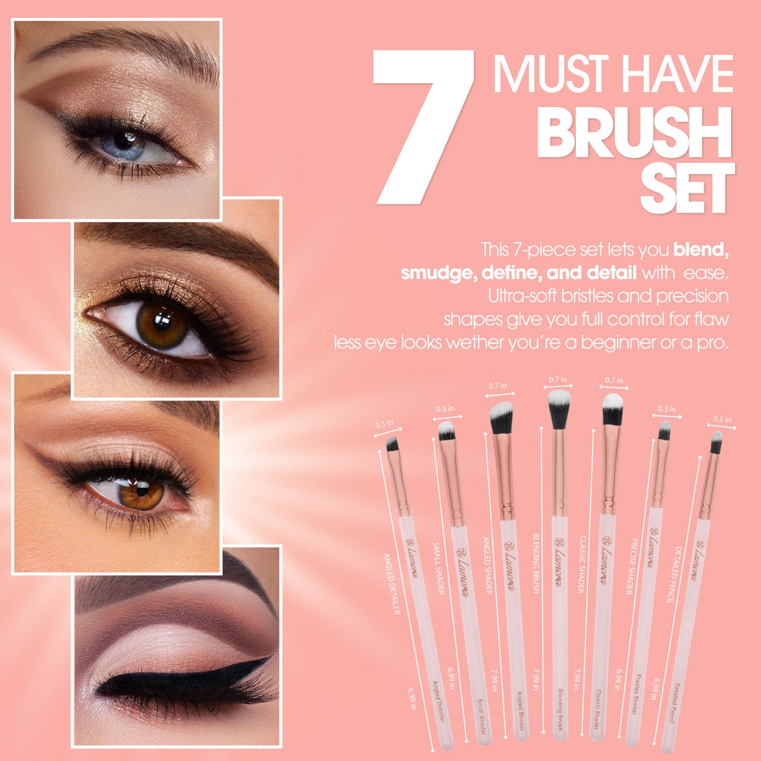 Eyeshadow Brush Set Rose Gold UK