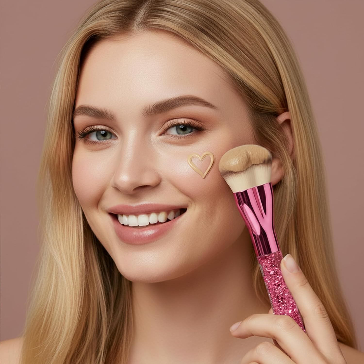 Foundation Brush Heart Pink