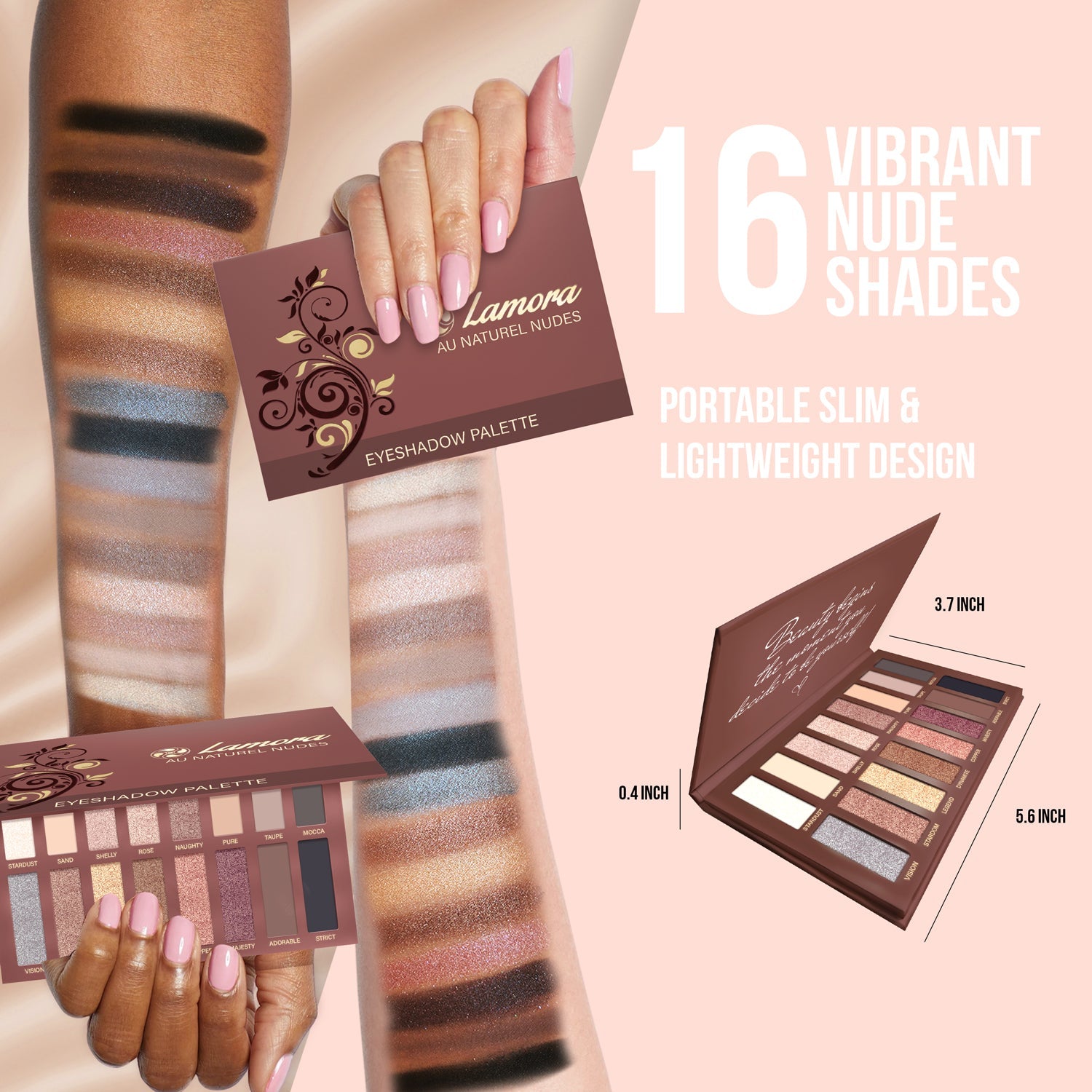 Au Naturel Lidschatten Palette - Lamora Beauty