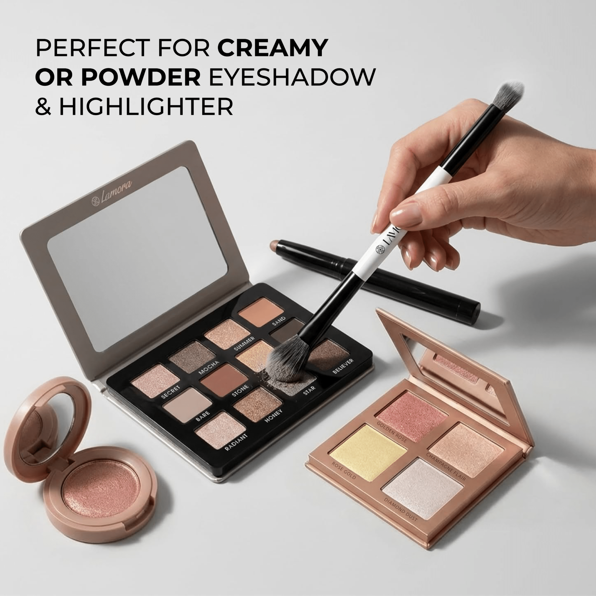 Blending & Eyeshadow Duo Brush - Lamora Beauty