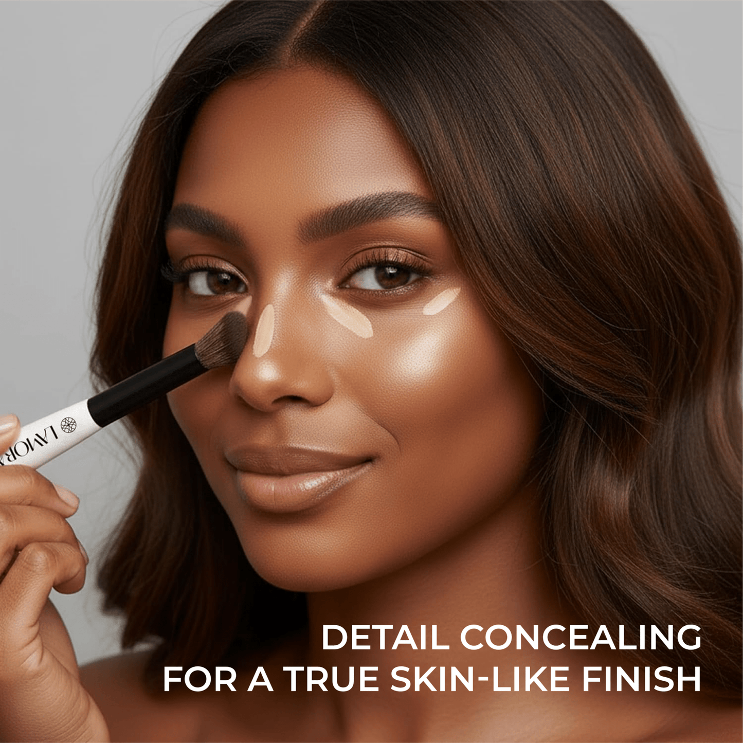 Blush & Concealer Duo Brush - Lamora Beauty