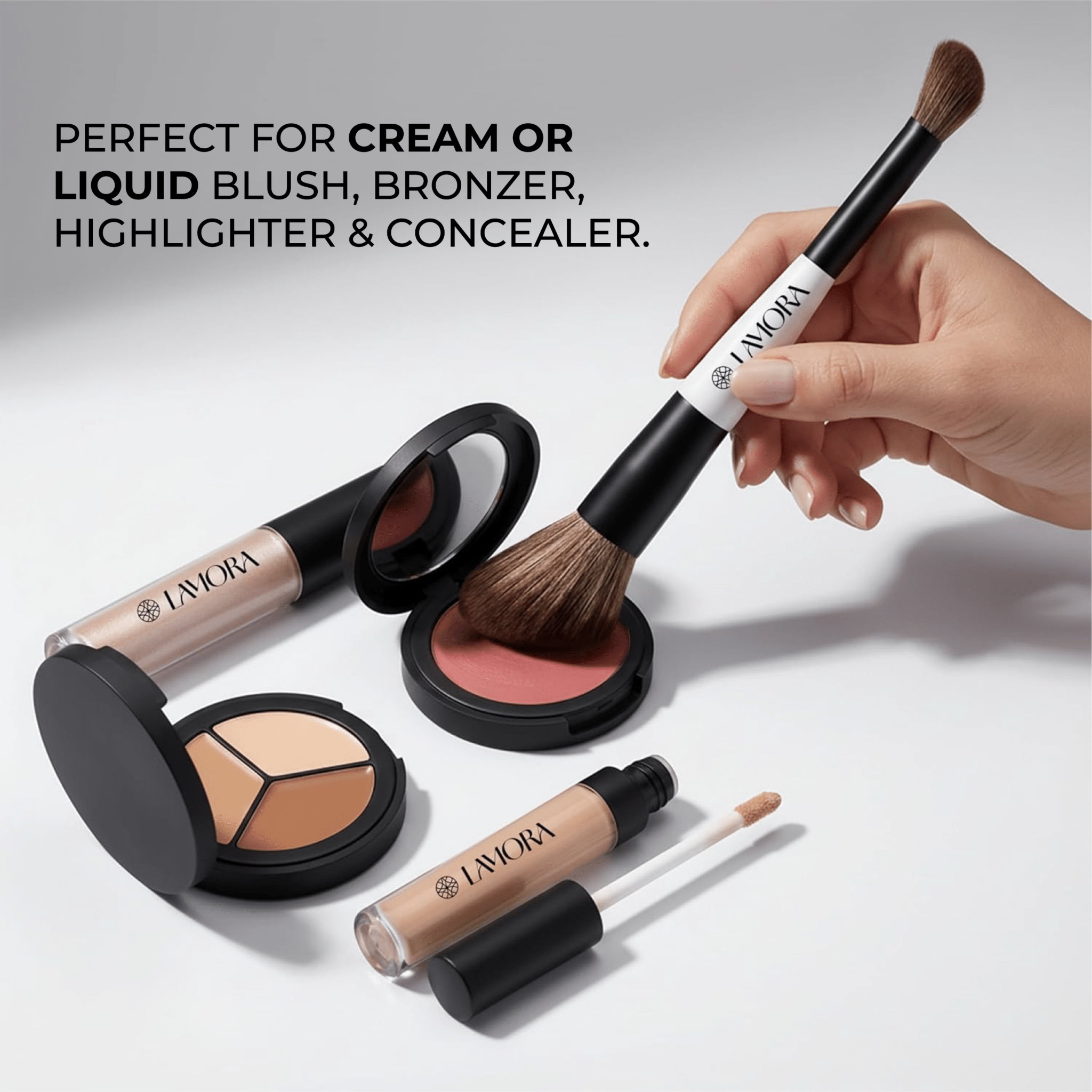 Blush & Concealer Duo Brush - Lamora Beauty