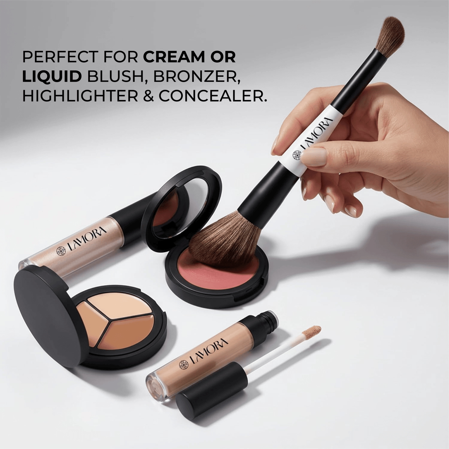 Blush & Concealer Duo Brush - Lamora Beauty