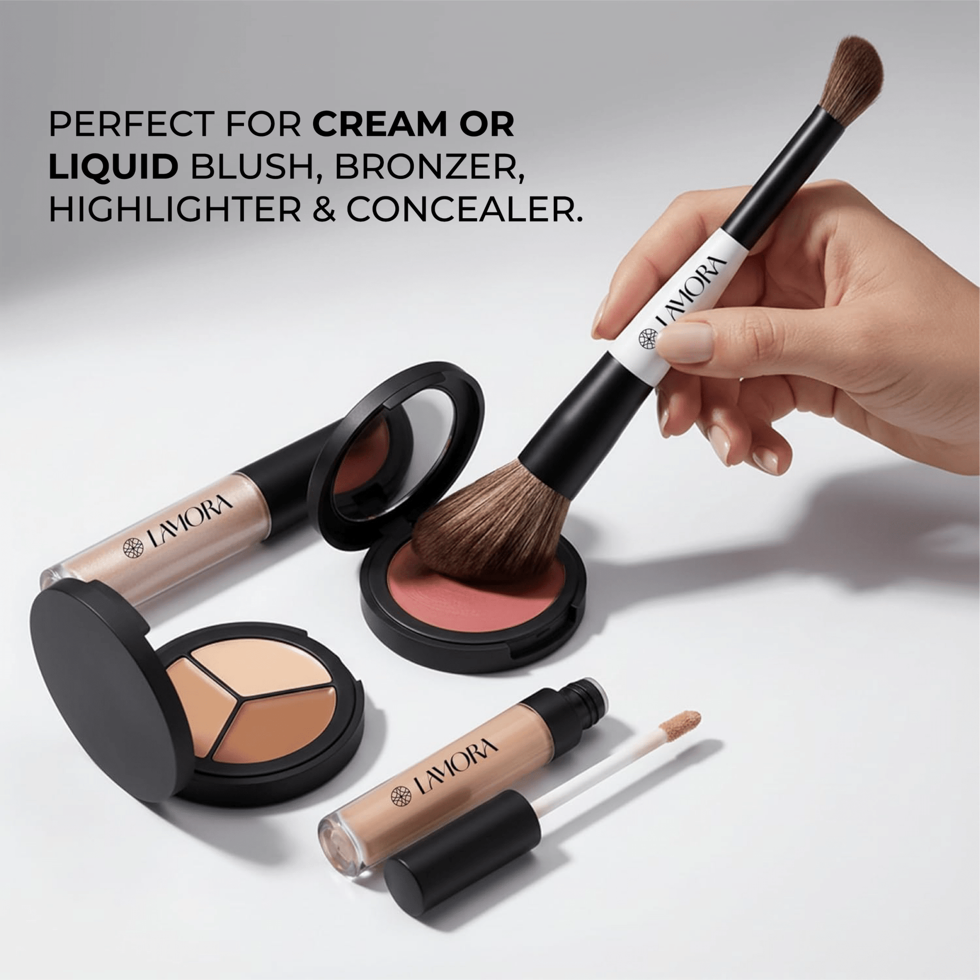 Blush & Concealer Duo Brush - Lamora Beauty