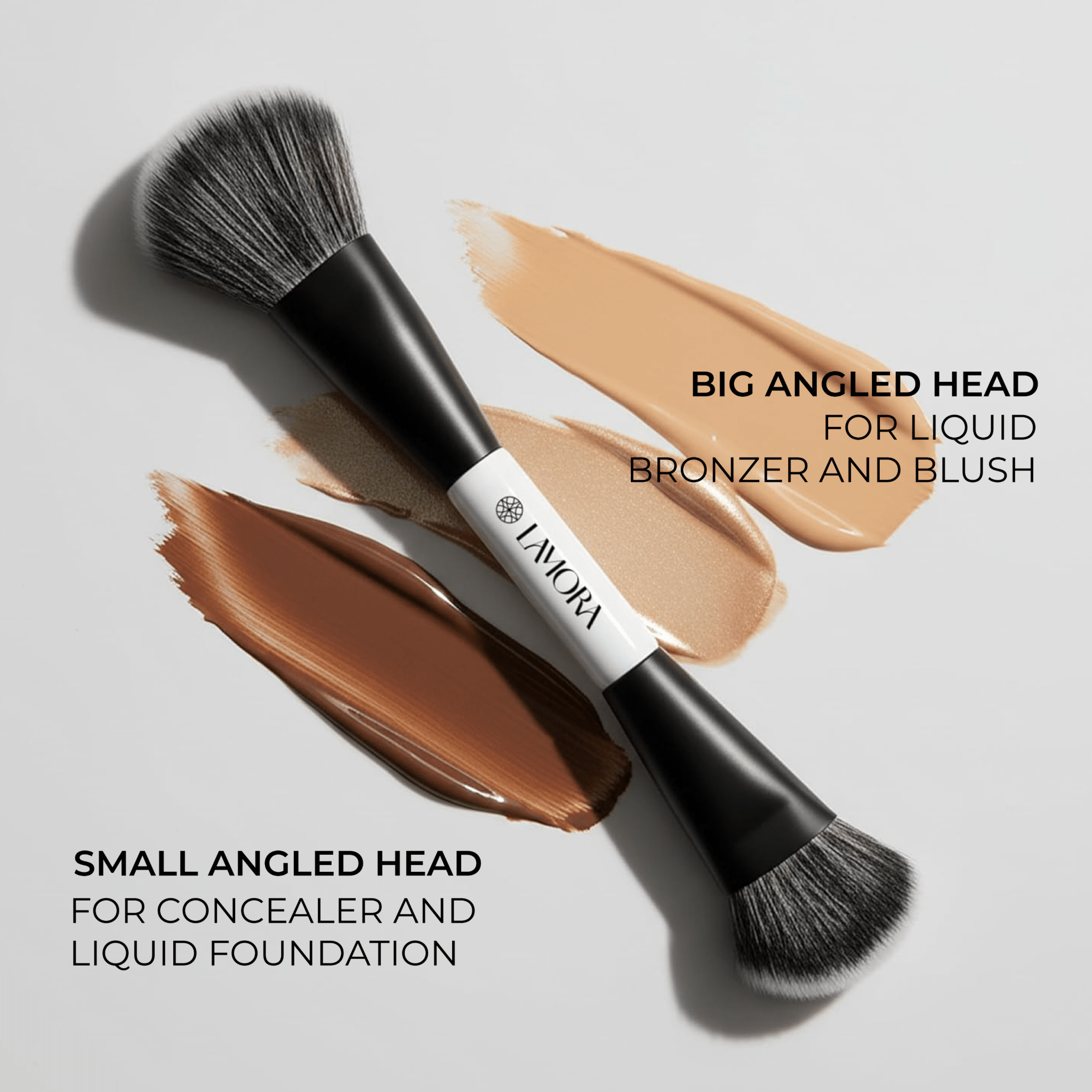 Contour & Foundation Duo Brush - Lamora Beauty