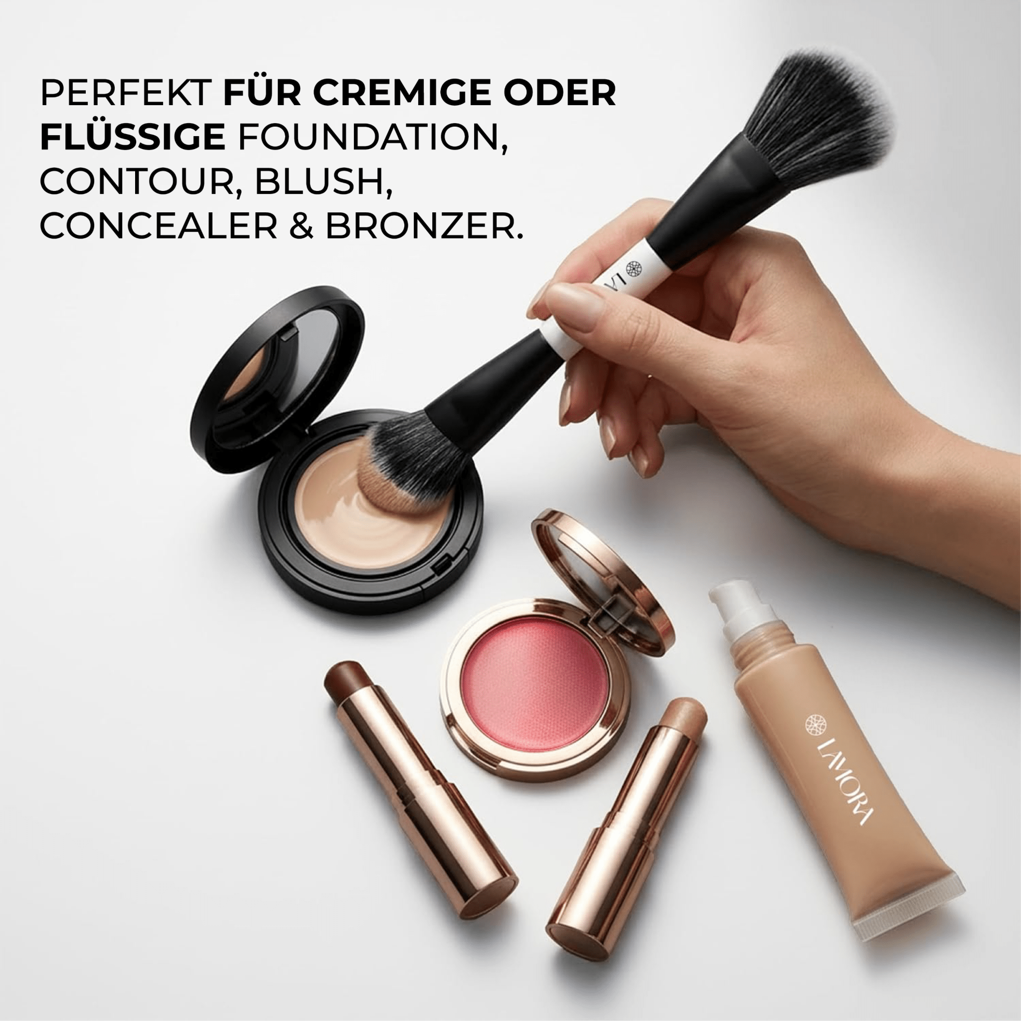 Duo Foundation Contour Pinsel - Lamora Beauty