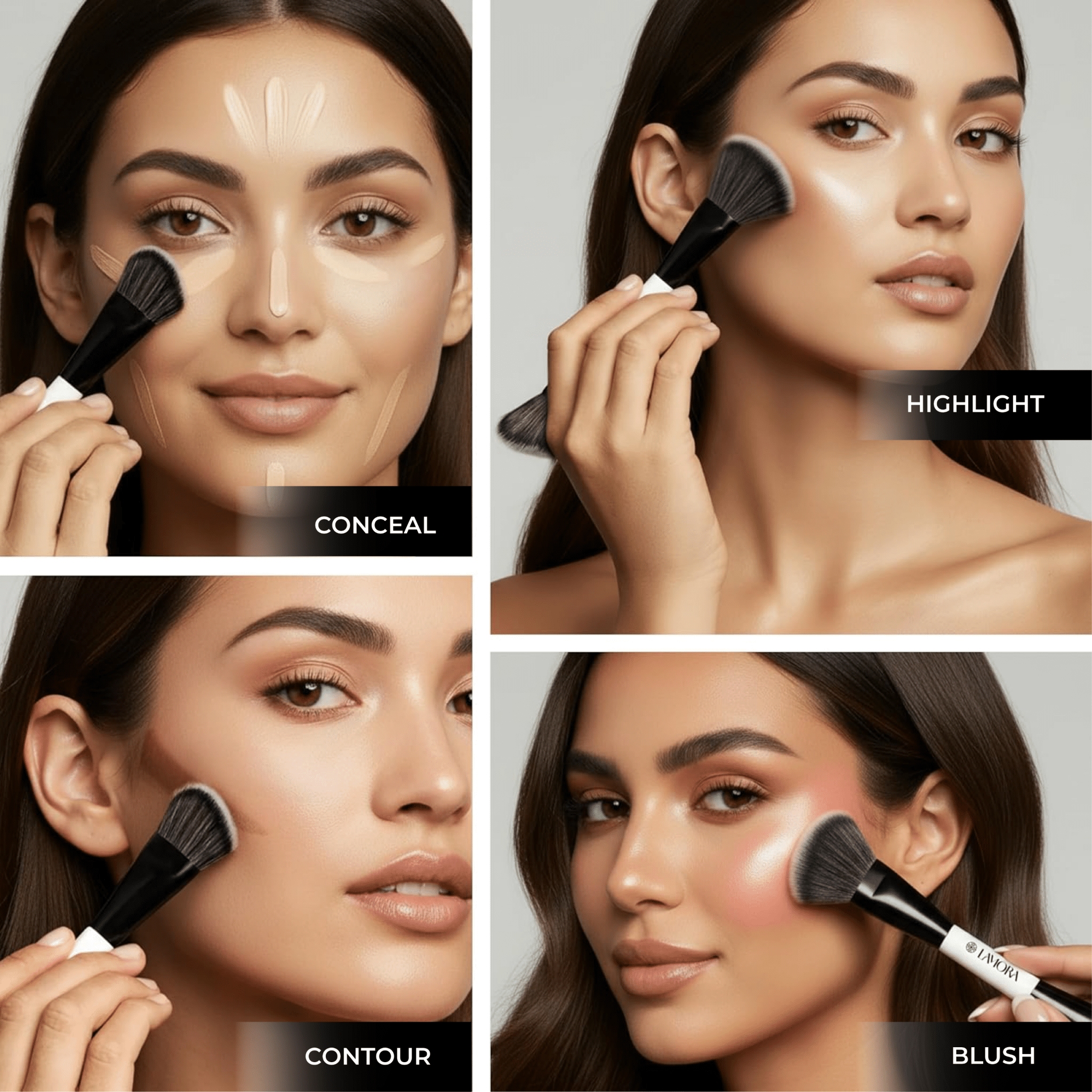 Duo Foundation Contour Pinsel - Lamora Beauty