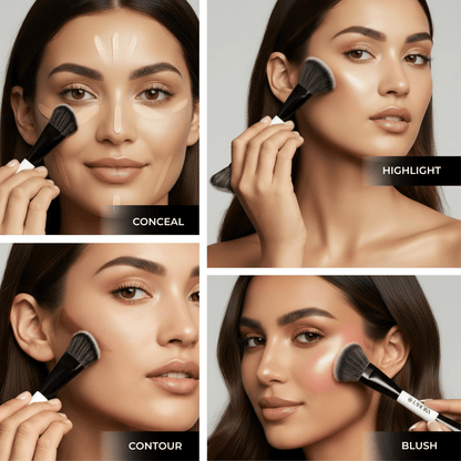 Duo Foundation Contour Pinsel - Lamora Beauty