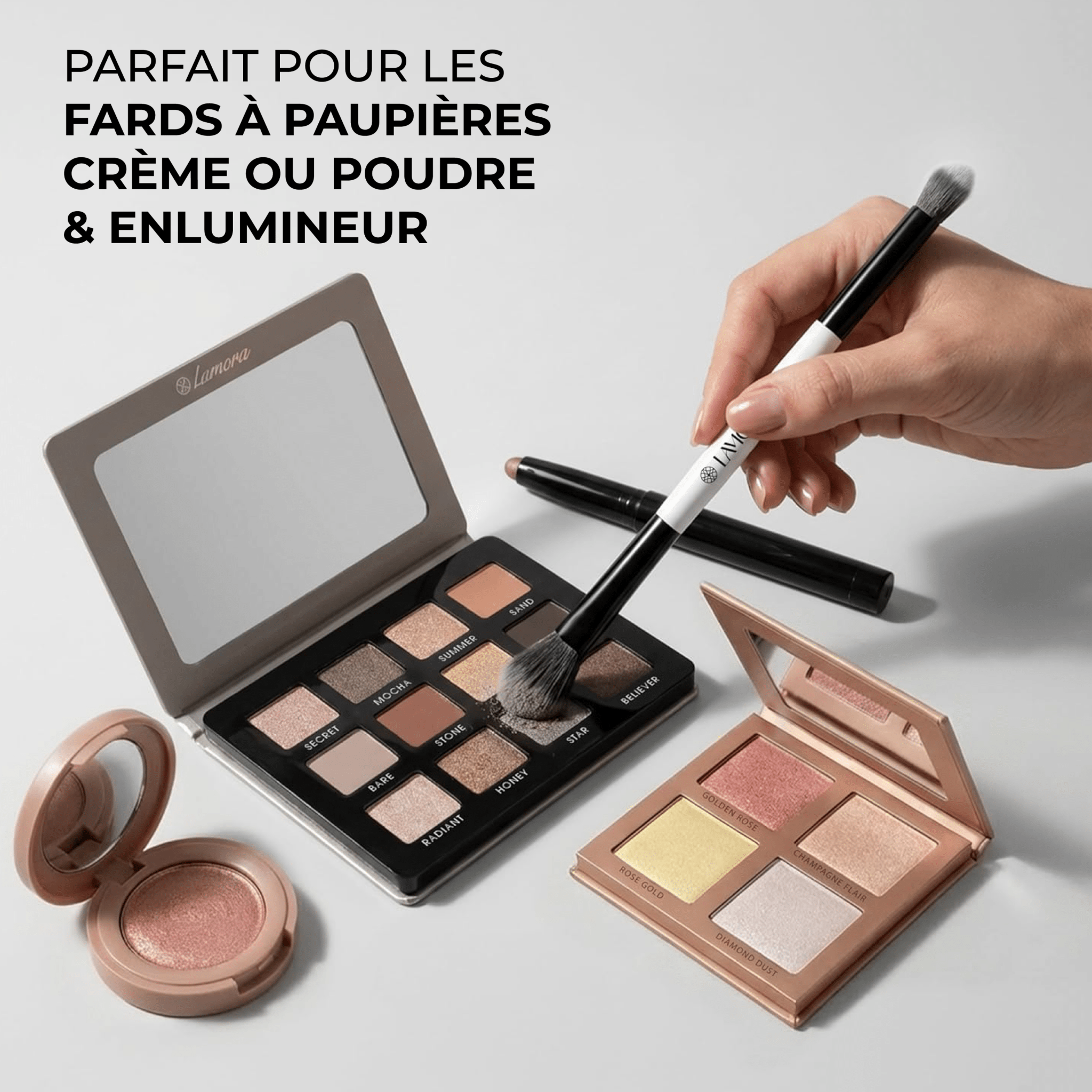 Duo Lidschatten Blending Pinsel - Lamora Beauty
