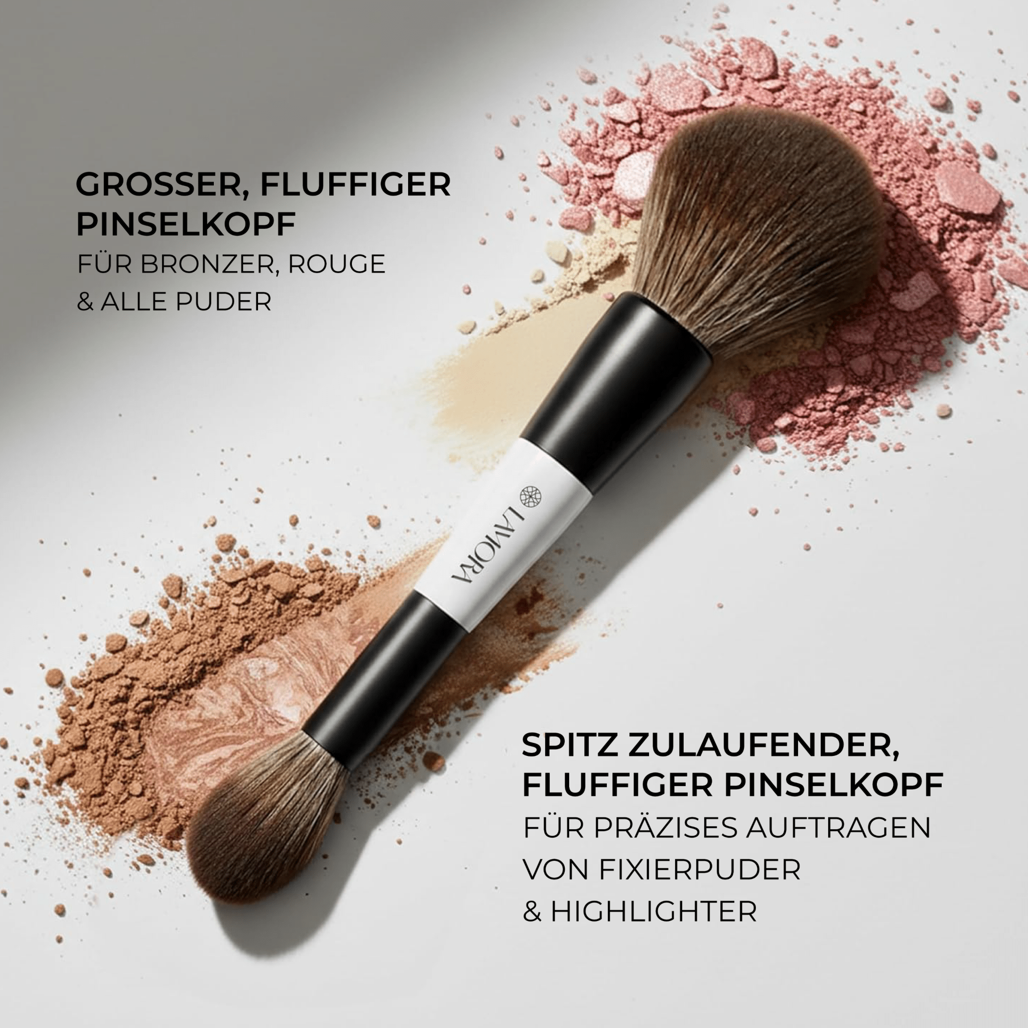 Duo Puder Bronzer Pinsel - Lamora Beauty