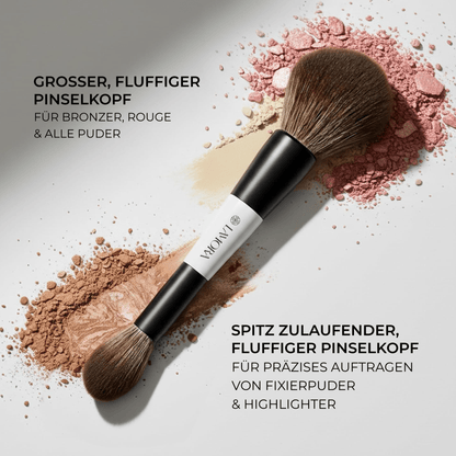 Duo Puder Bronzer Pinsel - Lamora Beauty