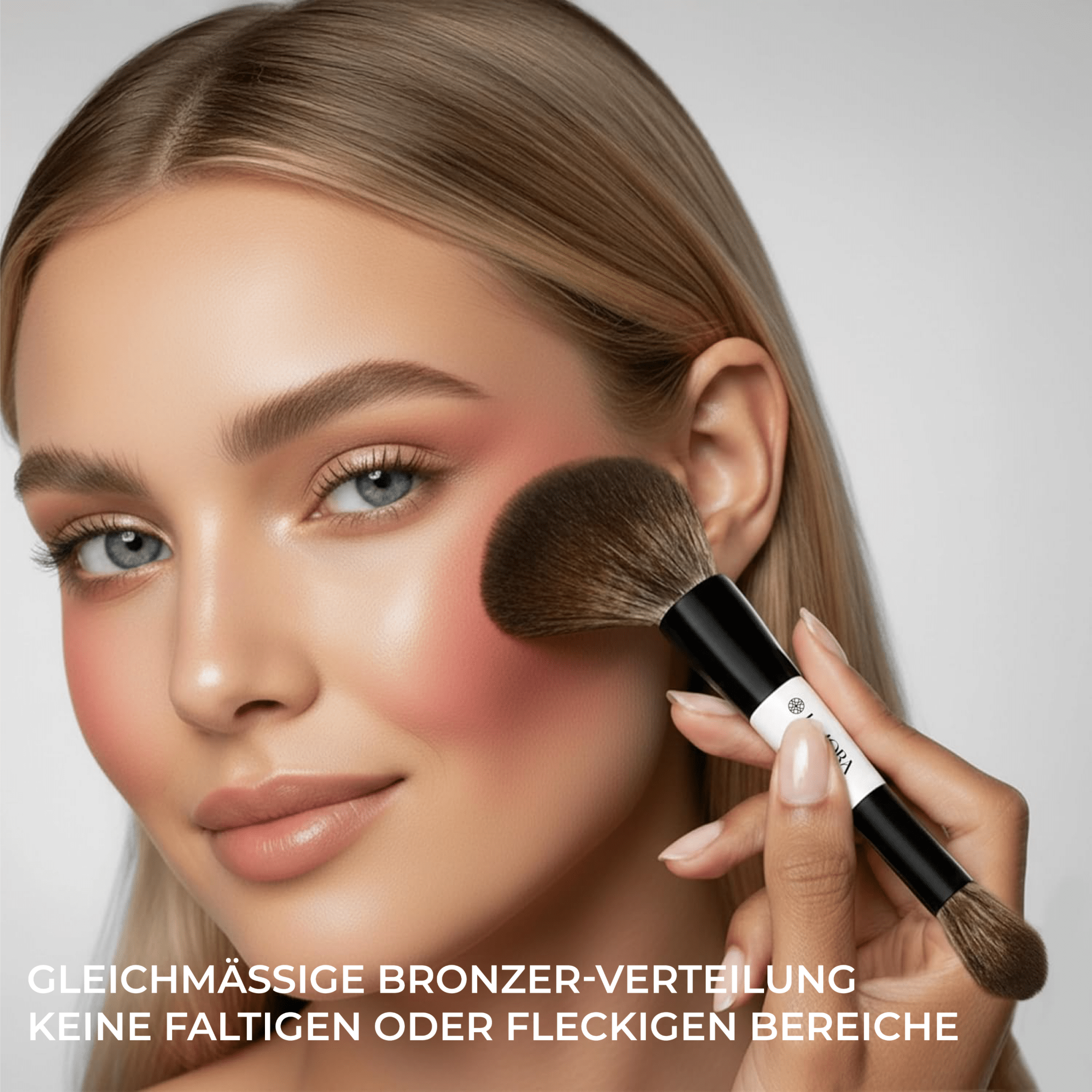Duo Puder Bronzer Pinsel - Lamora Beauty