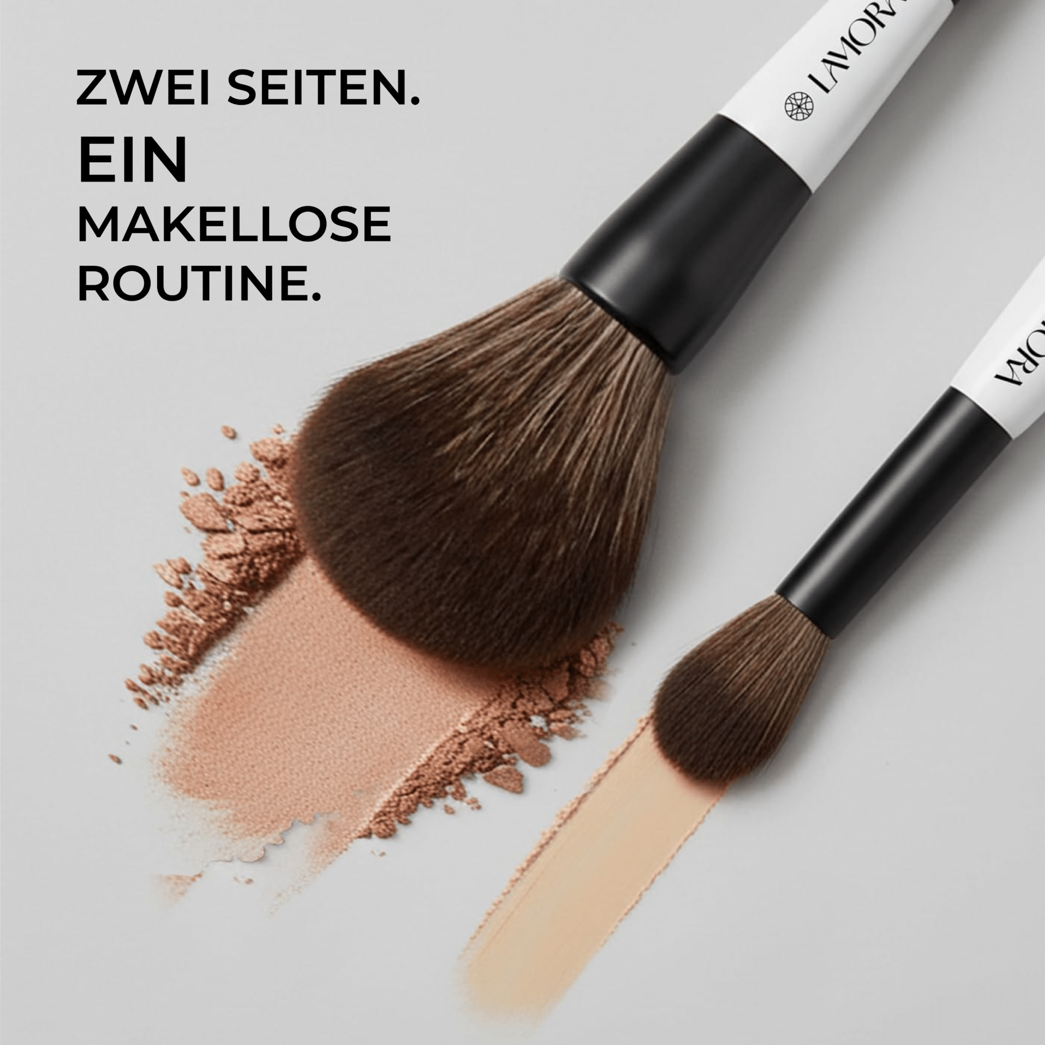 Duo Puder Bronzer Pinsel - Lamora Beauty