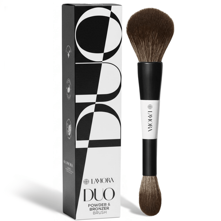 Duo Puder Bronzer Pinsel - Lamora Beauty