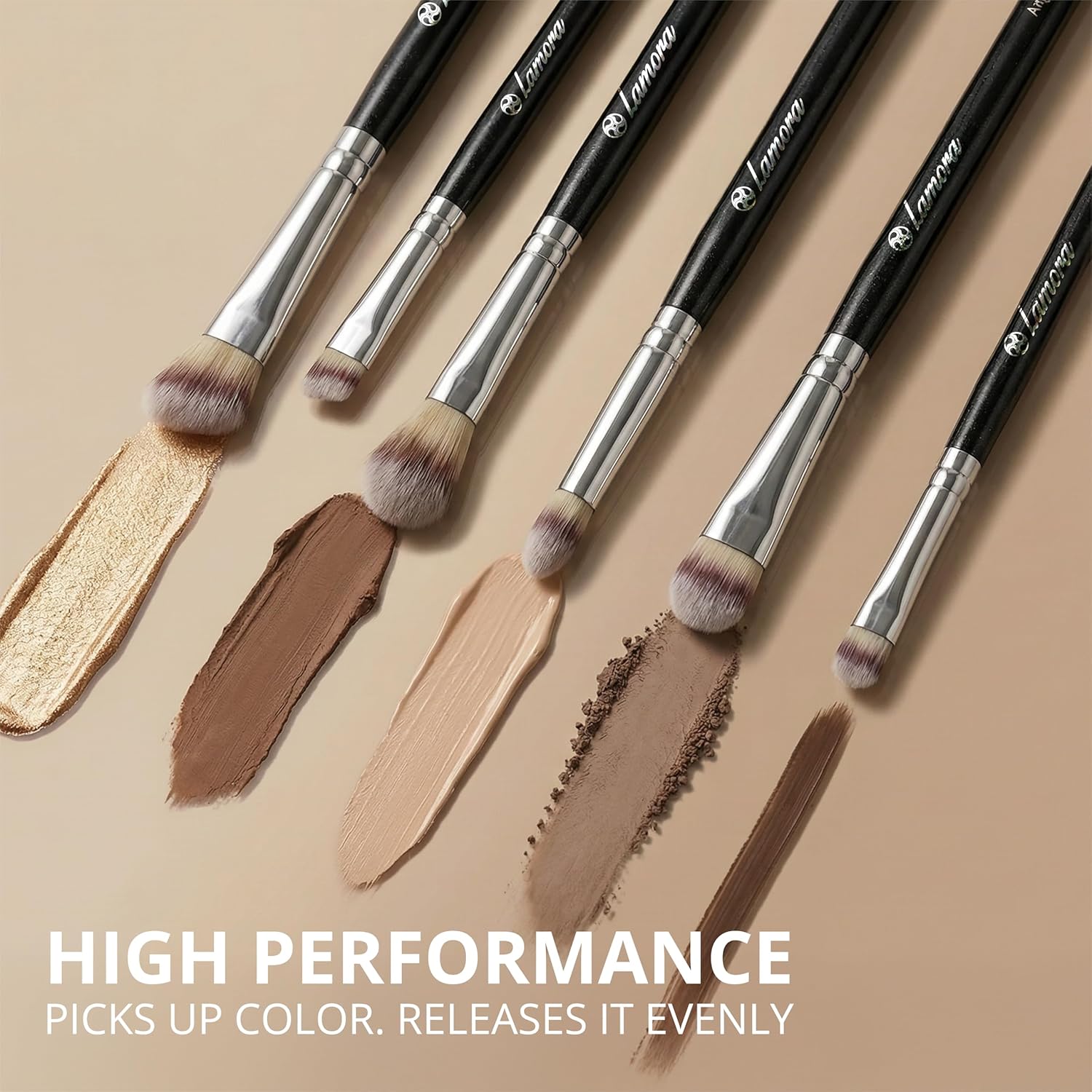 Eyeshadow Brush Set Black - Lamora Beauty