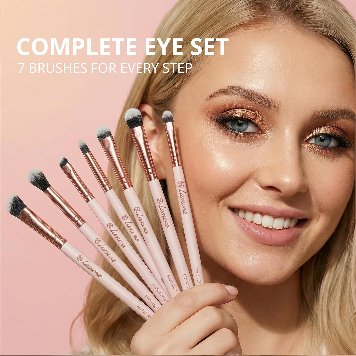 Eyeshadow Brush Set Rose Gold - Lamora Beauty