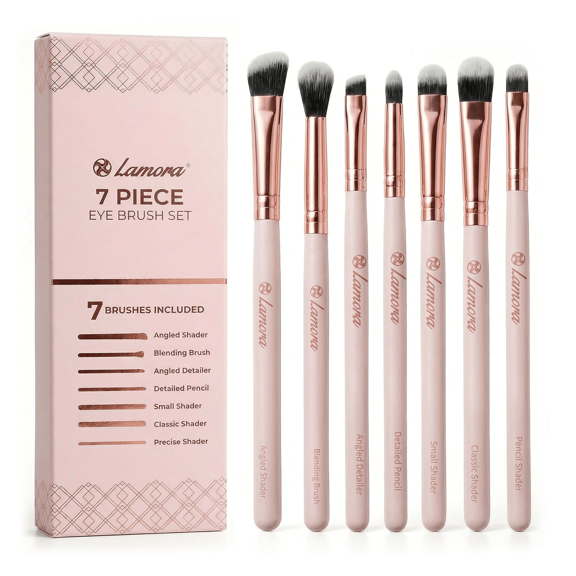 Eyeshadow Brush Set Rose Gold - Lamora Beauty