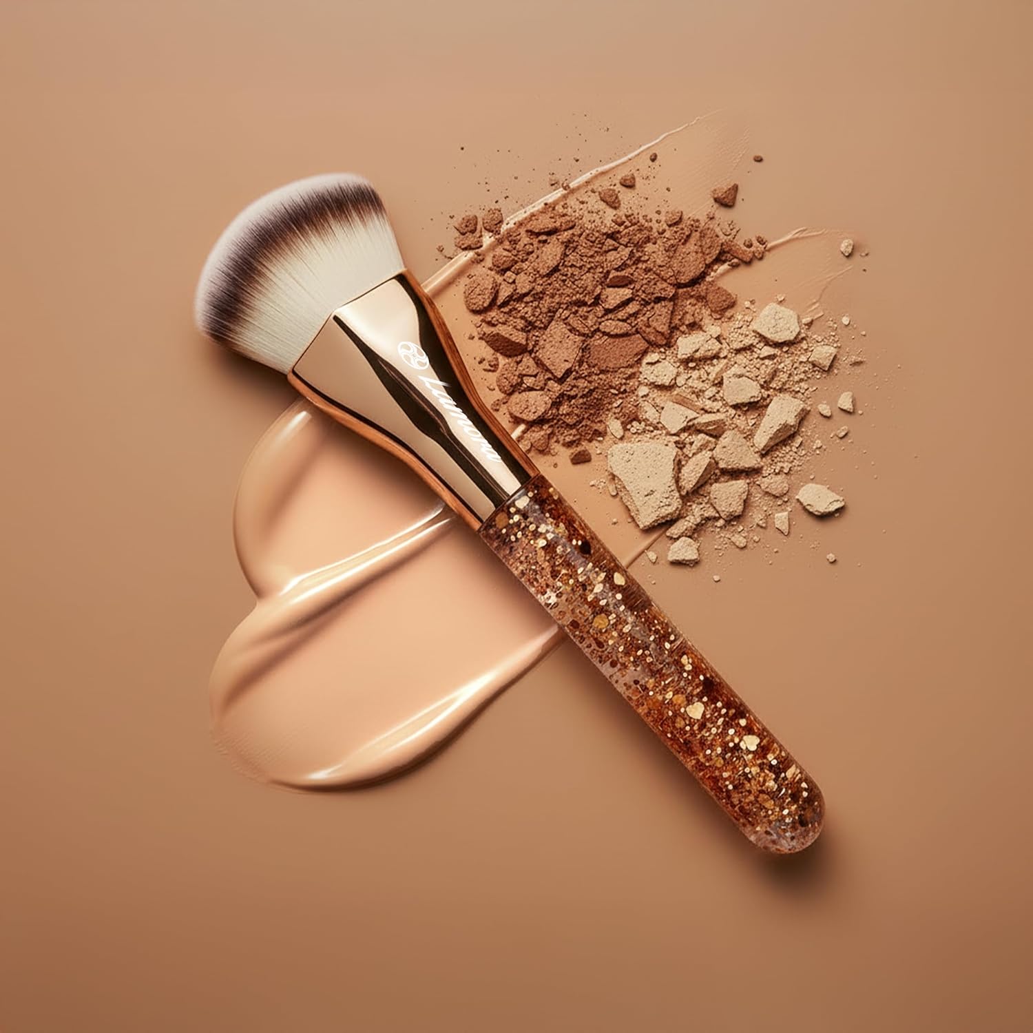 Foundation Brush Heart Gold - Lamora Beauty