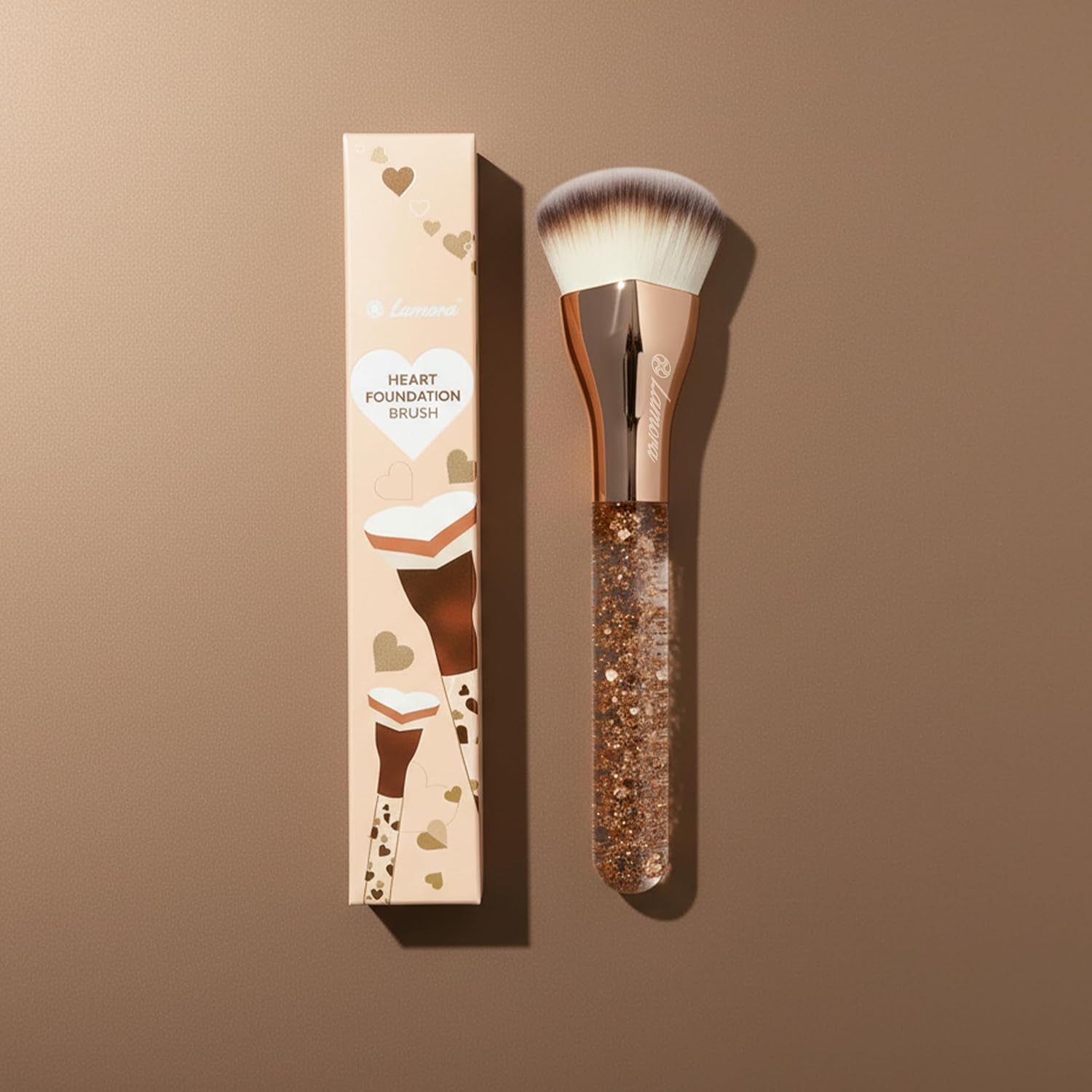 Foundation Brush Heart Gold - Lamora Beauty
