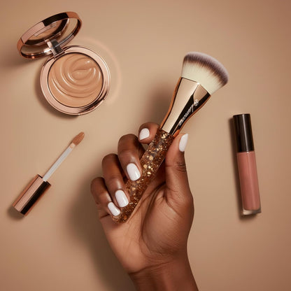 Foundation Brush Heart Gold - Lamora Beauty