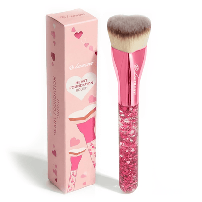 Foundation Brush Heart Pink - Lamora Beauty