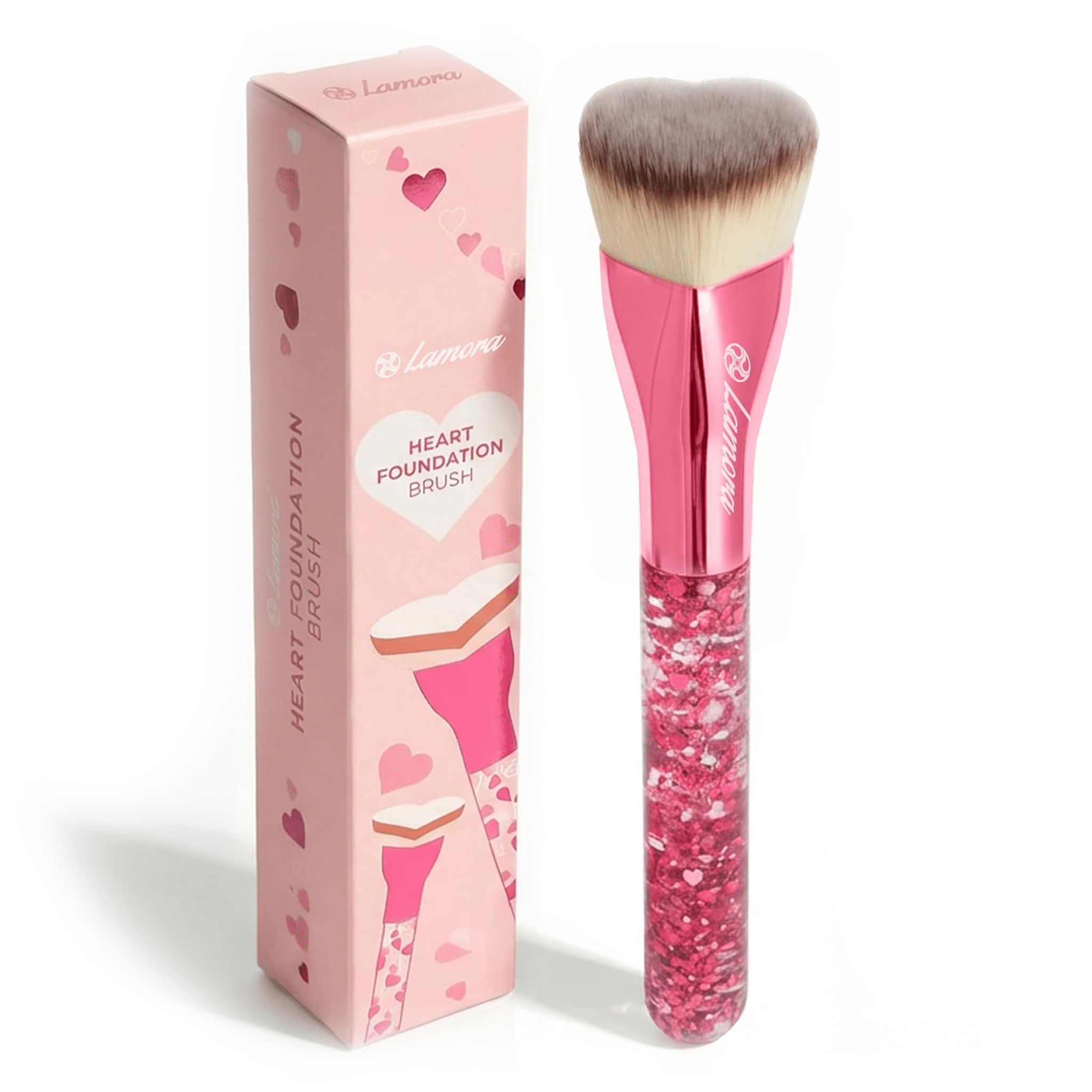 Foundation Brush Heart Pink - Lamora Beauty
