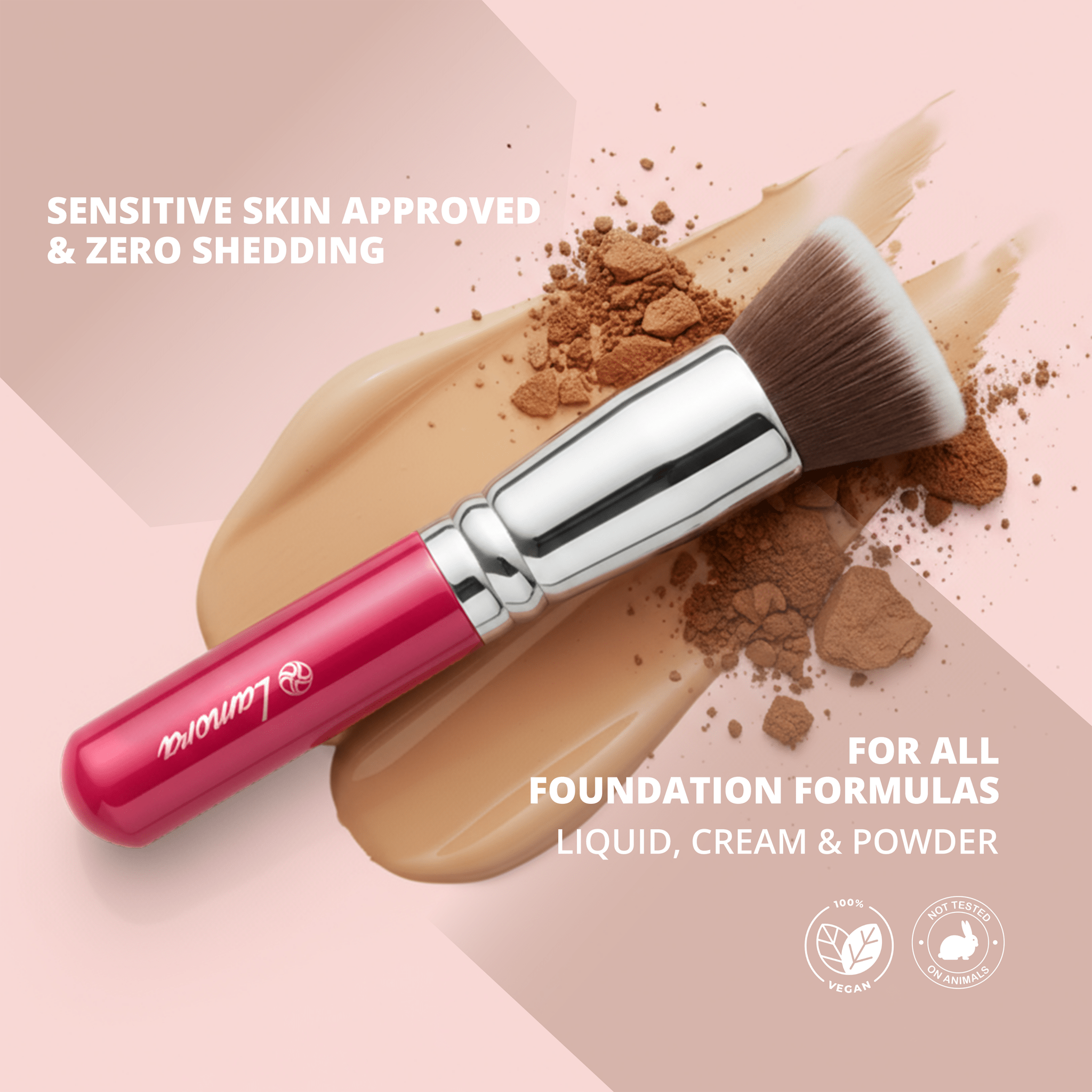 Foundation Brush Pink - Lamora Beauty