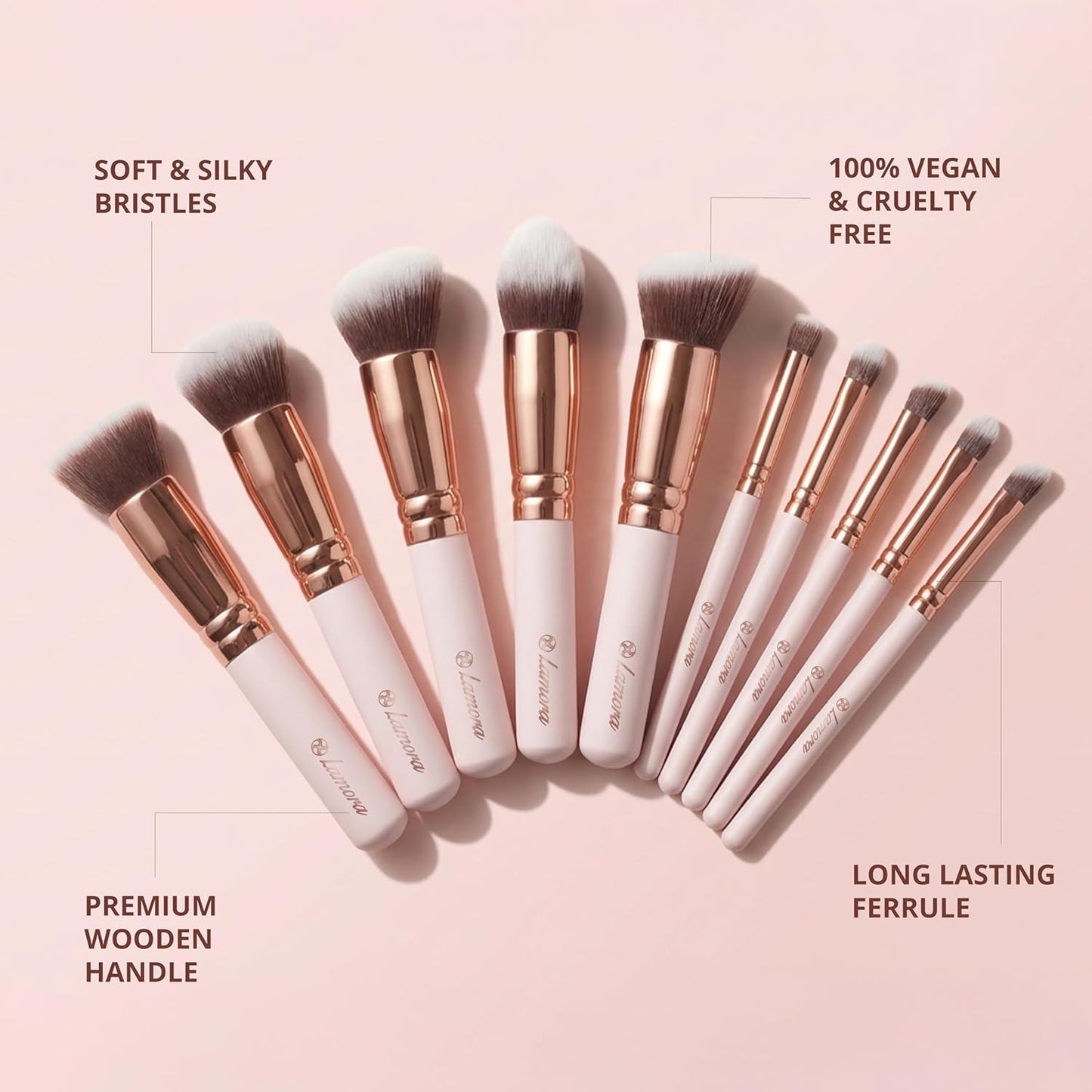 Foundation Brush Set Rose - Lamora Beauty