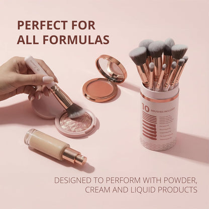 Foundation Brush Set Rose - Lamora Beauty