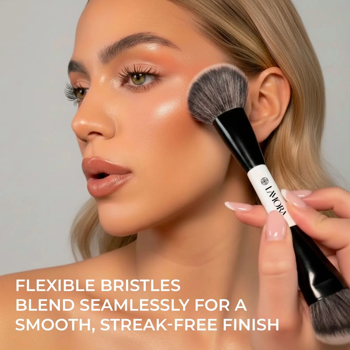 Contour & Foundation Duo Brush - Lamora Beauty