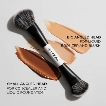 Contour & Foundation Duo Brush - Lamora Beauty
