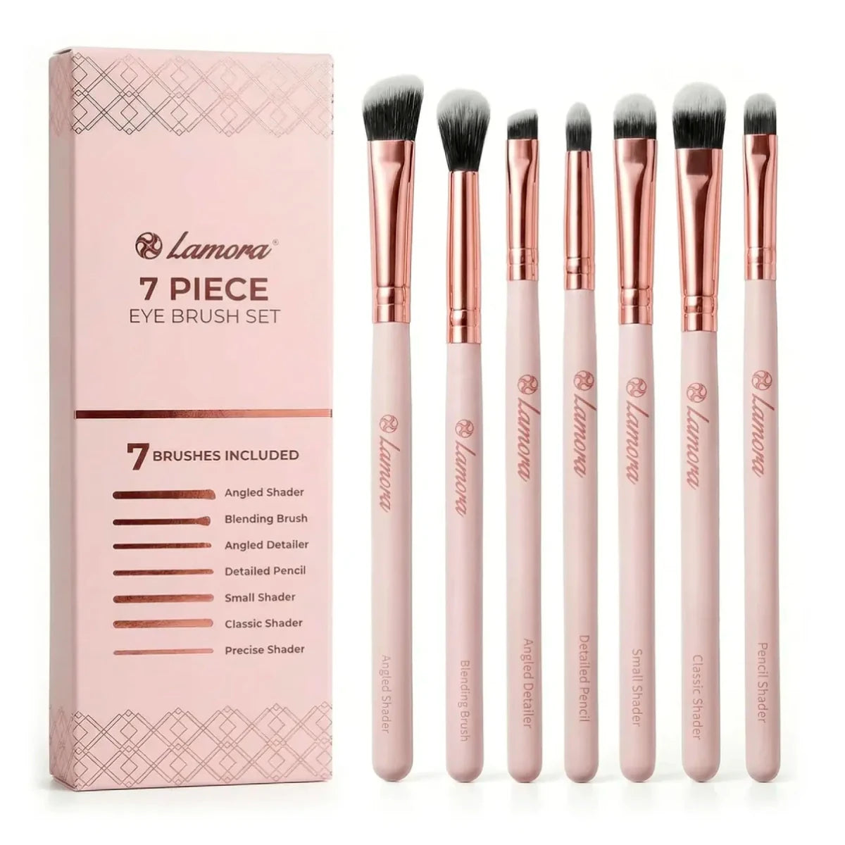 Eyeshadow Brush Set Rose Gold - Lamora Beauty
