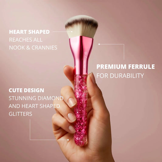 Foundation Brush Heart Pink - Lamora Beauty