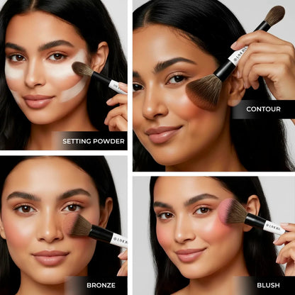 Powder & Bronzer Duo Brush - Lamora Beauty