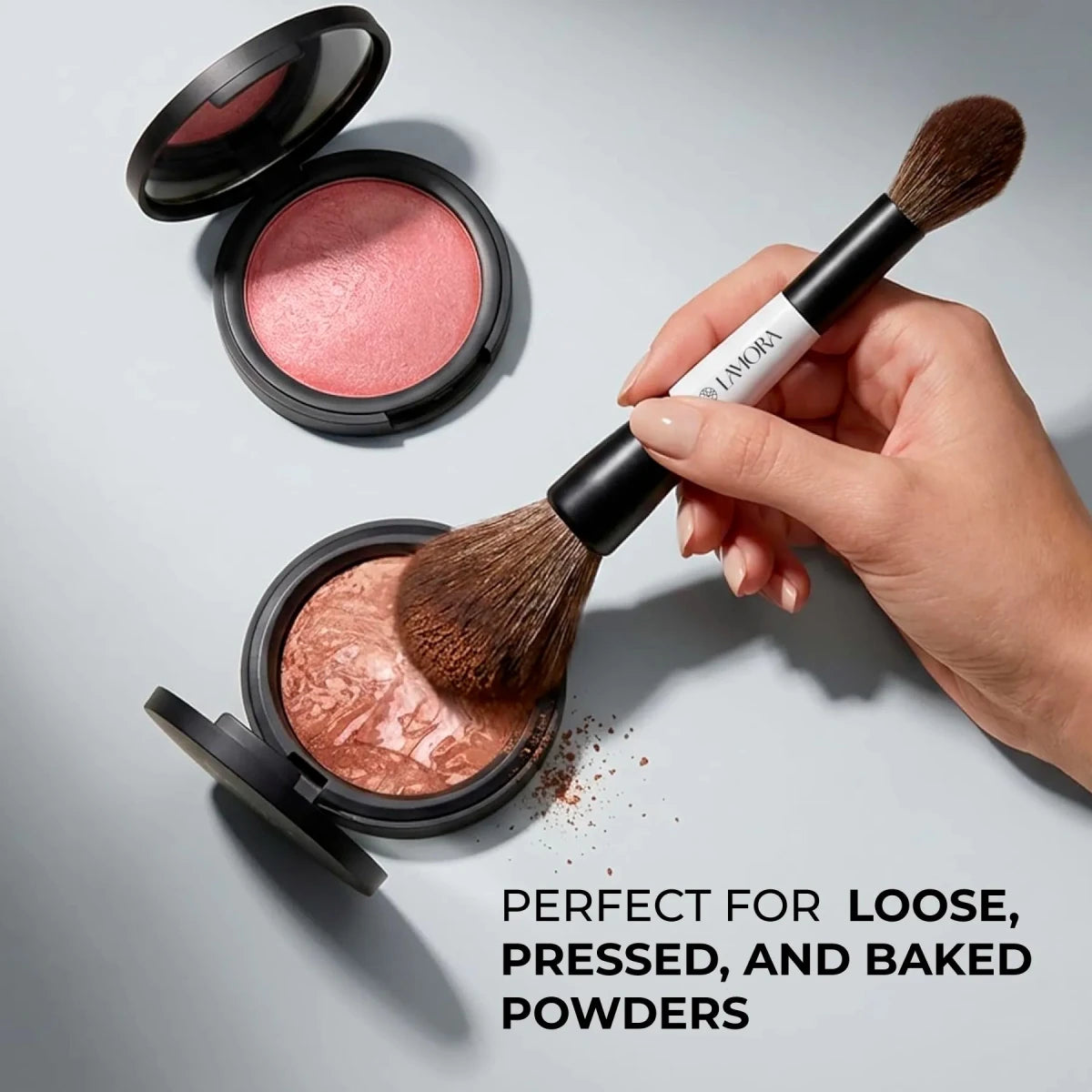 Powder & Bronzer Duo Brush - Lamora Beauty