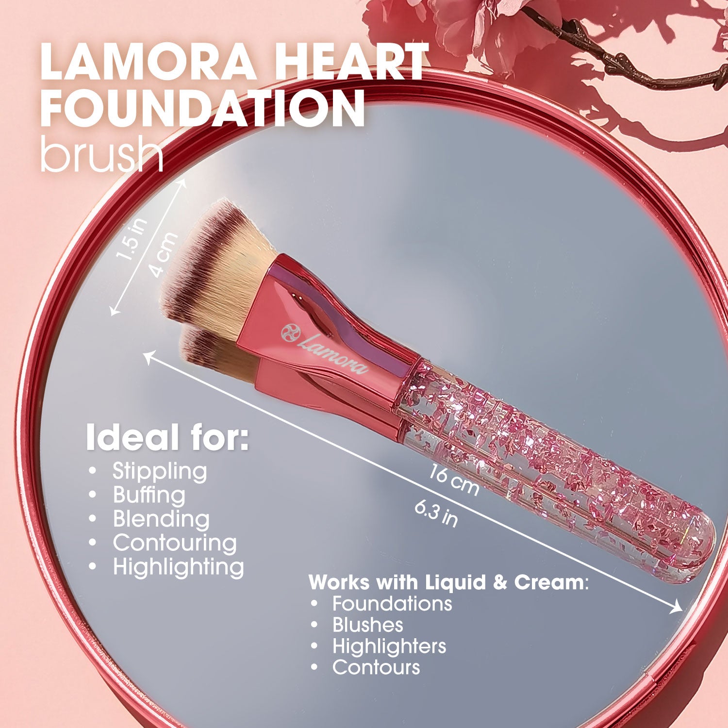 Foundation Brush Heart Pink