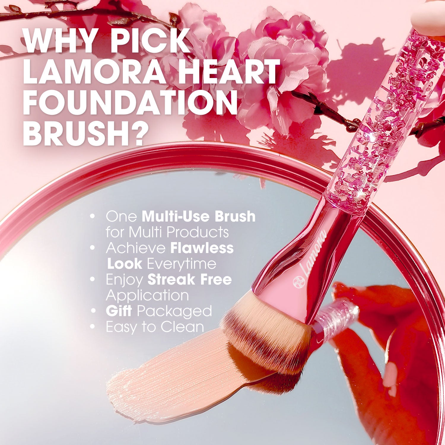 Foundation Brush Heart Pink