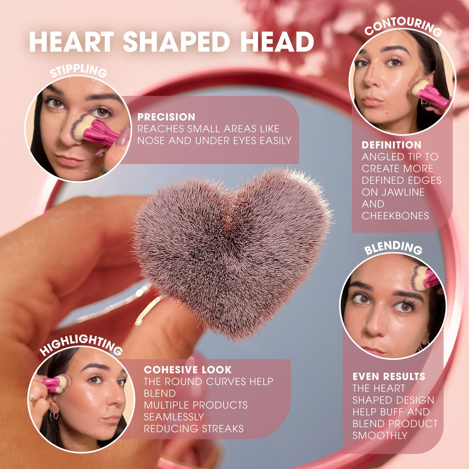 Foundation Brush Heart Pink