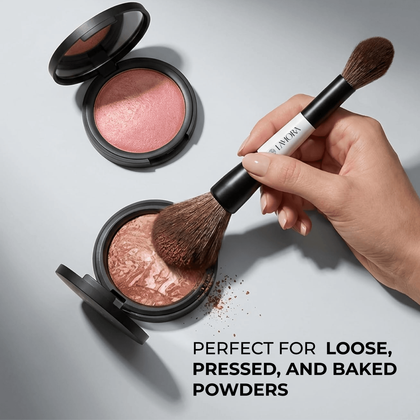 Powder & Bronzer Duo Brush - Lamora Beauty