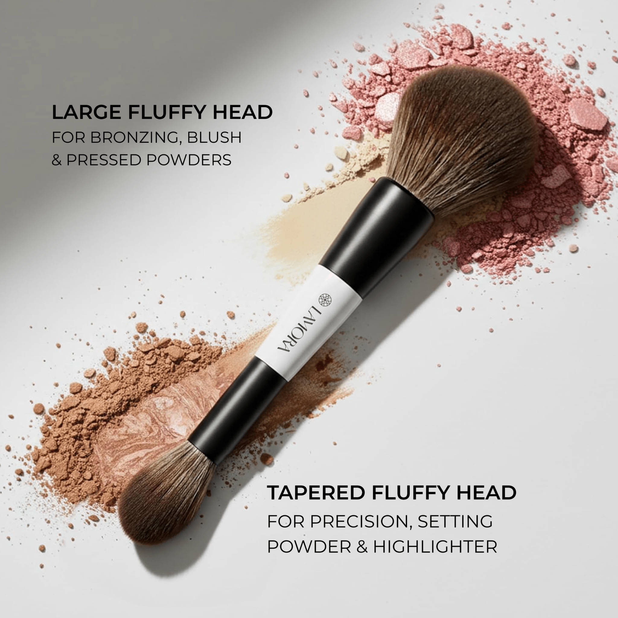 Powder & Bronzer Duo Brush - Lamora Beauty
