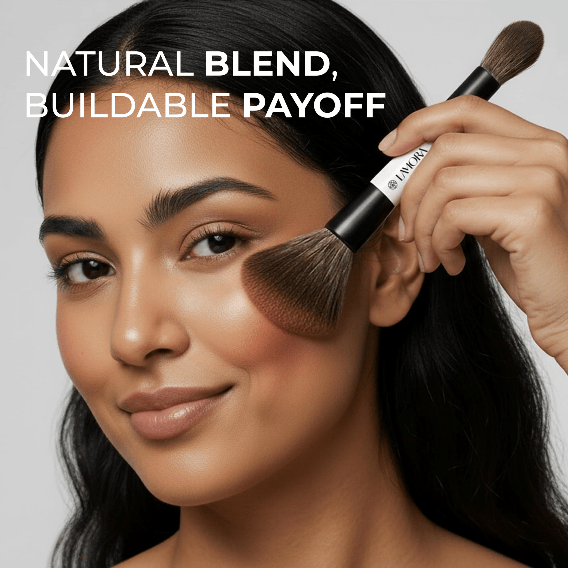 Powder & Bronzer Duo Brush - Lamora Beauty