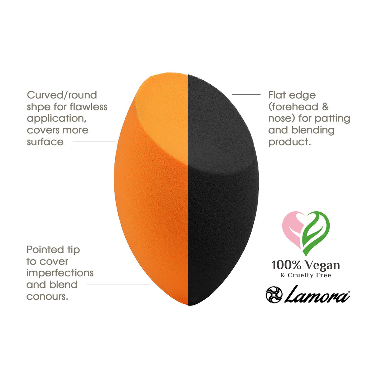 What makes a good slanted makeup blending sponge from Lamora Beauty