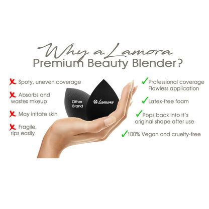 Makeup Sponge Black Teardrop - Lamora Beauty