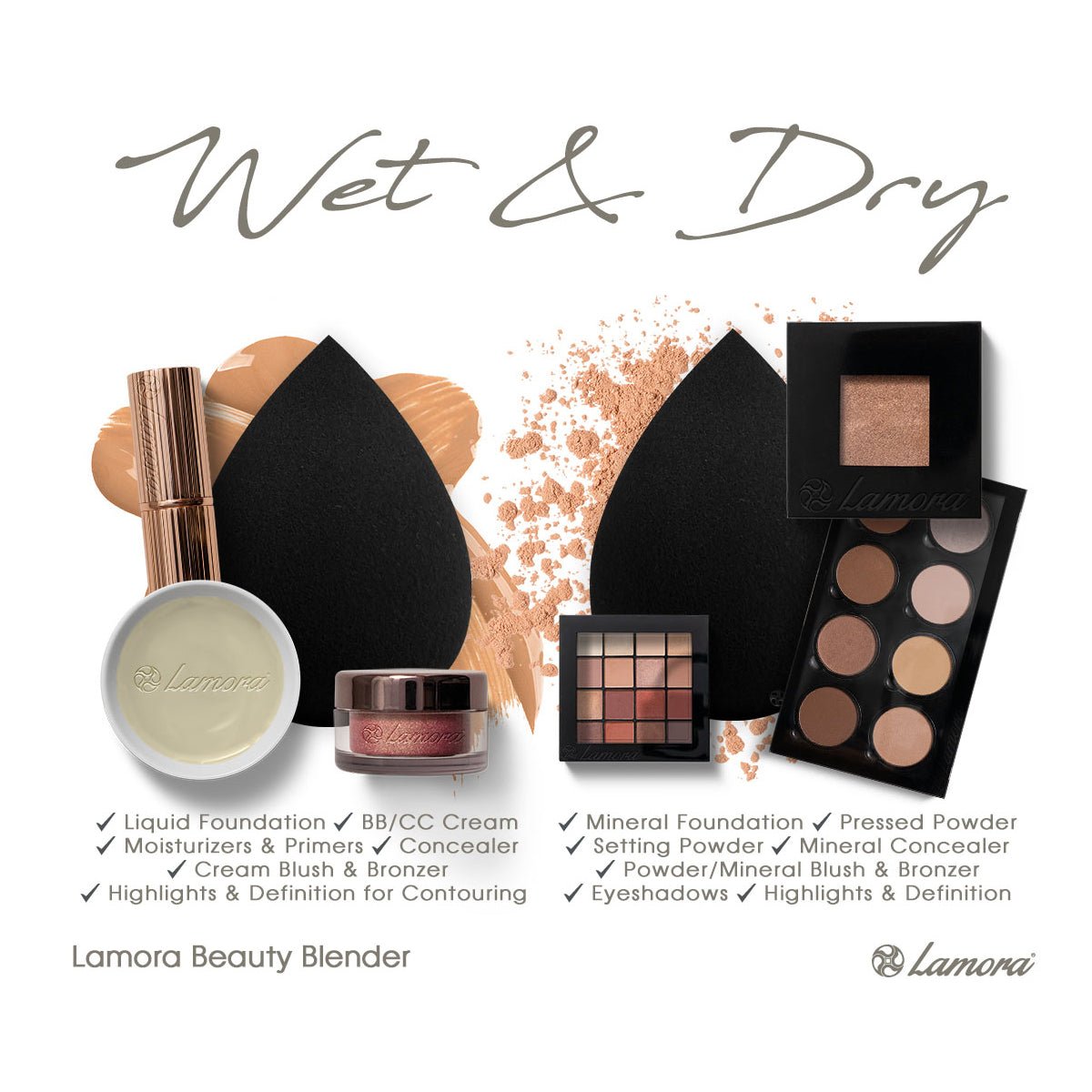 Makeup Sponge Black Teardrop - Lamora Beauty