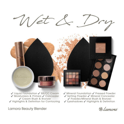 Makeup Sponge Black Teardrop - Lamora Beauty