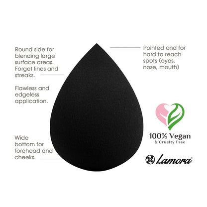 Makeup Sponge Black Teardrop - Lamora Beauty