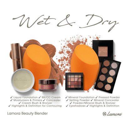 Makeup Sponge Orange Slanted - Lamora Beauty
