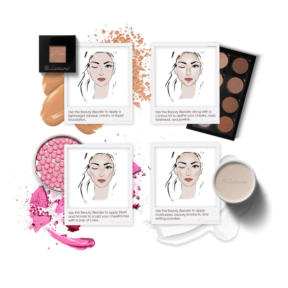Makeup Sponge Orange Slanted - Lamora Beauty